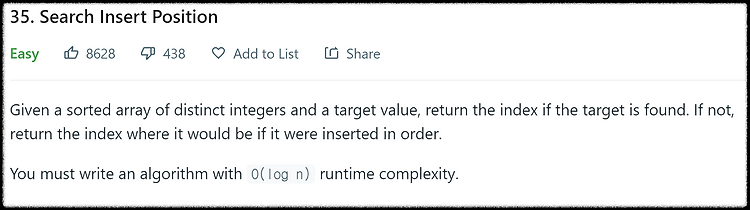 LeetCode 문제 풀어보기 - 35번 Search Insert Position