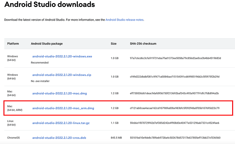 MacBook M1에 Android Studio 설치하기