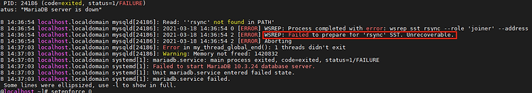 '[MariaDB - Galera ] "Failed to prepare for 'rsync' SST. Unrecoverable." 오류' 포스트 대표 이미지