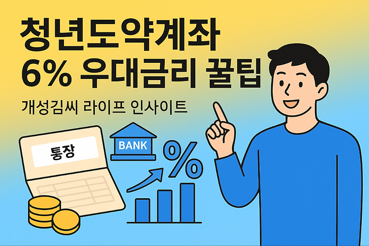청년도약계좌 우대금리 6% 받는 법, 국민은행 자동이체 꿀팁 총정리 주제 시각자료