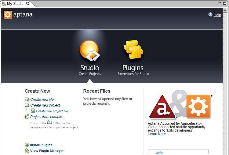 Aptana 플러그인