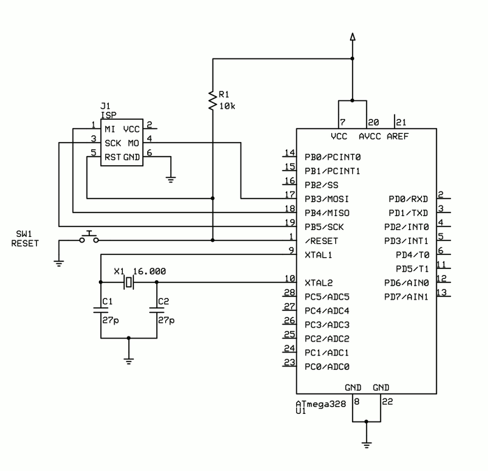 Atmega328 보드 만들기 - 회로 및 부품 확인