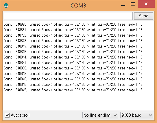 아두이노 freeRTOS 튜토리얼 19 – 세 개의  태스크 실행