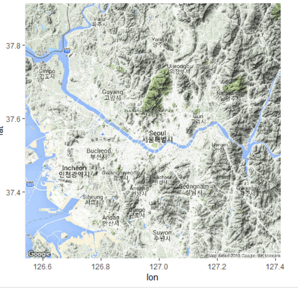 ggmap을 활용한 서울 지도 출력