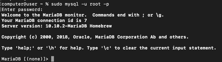 [Mac OS/맥북 M1] MariaDB 설치 / 마리아 DB 개발환경 설정