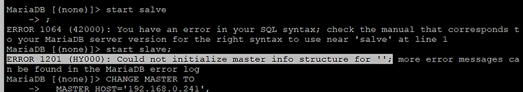 '[Mariadb Replication - 이슈 - (1) ] 오류 Could not initialize master info structure for '';  해결 방법 정리' 포스트 대표 이미지