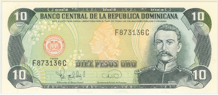 도미니카공화국 10 Pesos Oro