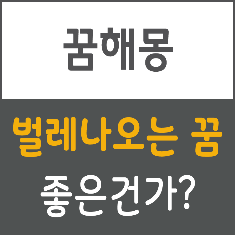 벌레가 나오는 꿈해몽