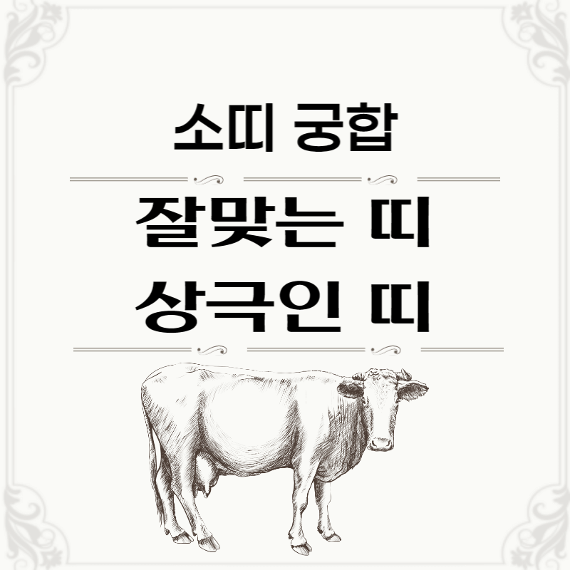 소띠 띠별 궁합 잘맞는띠 상극인띠
