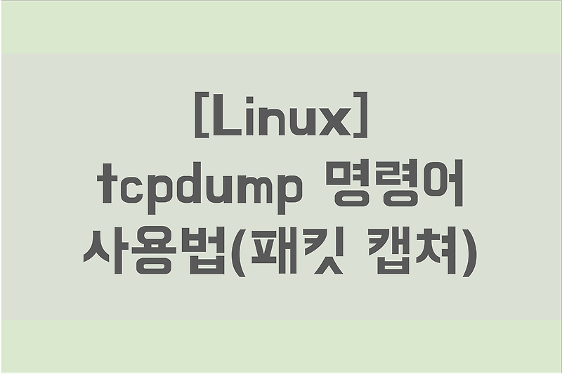 [Linux] tcpdump 명령어 사용법(패킷 캡쳐)