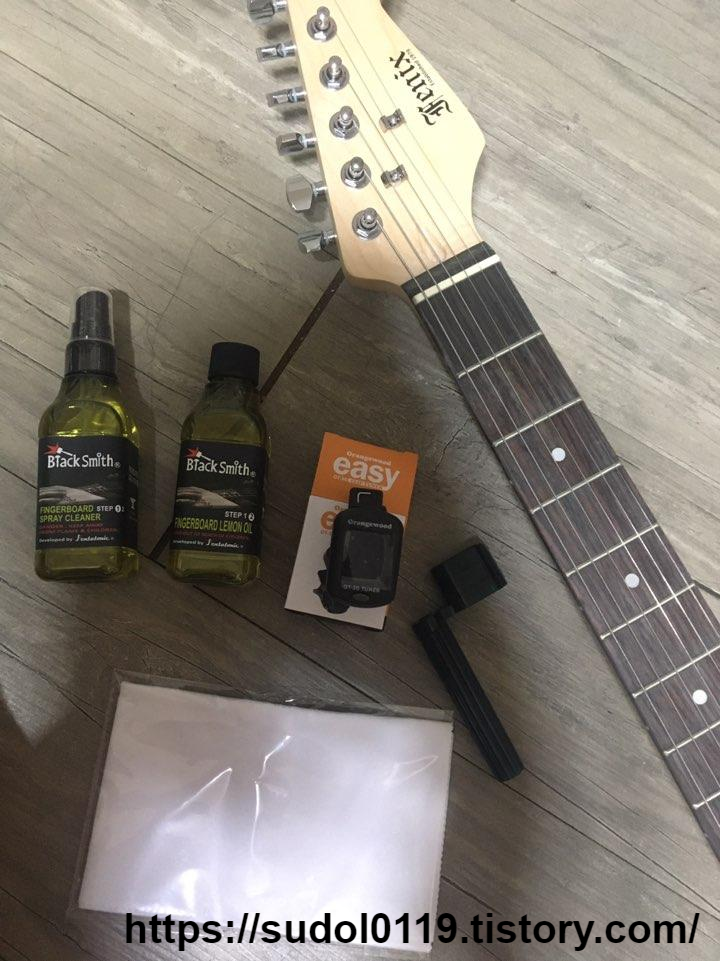 일렉기타 곰팡이/먼지 제거, 일렉기타 줄 교체법🎸(fingerboard care kit 후기)