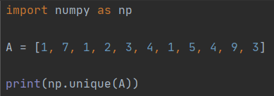 [python] 리스트의 중복된 요소들 중에 고유한 요소들을 알고 싶다면, numpy.unique() by bskyvision.com