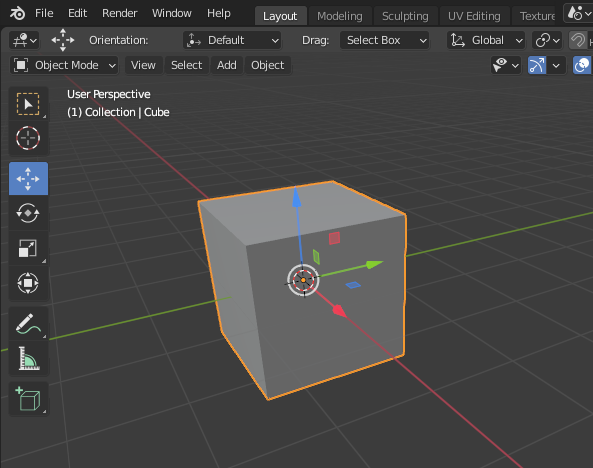Blender 기초 9. 기즈모를 이용한 이동, 회전, 크기