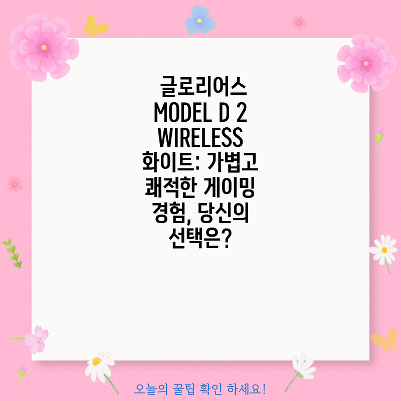글로리어스 MODEL D 2 WIRELESS 화이트 가볍고 쾌적한 게이밍 경험, 당신의 선택은?