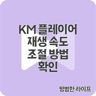 KM 플레이어 재생 속도 배속 조절 방법 확인