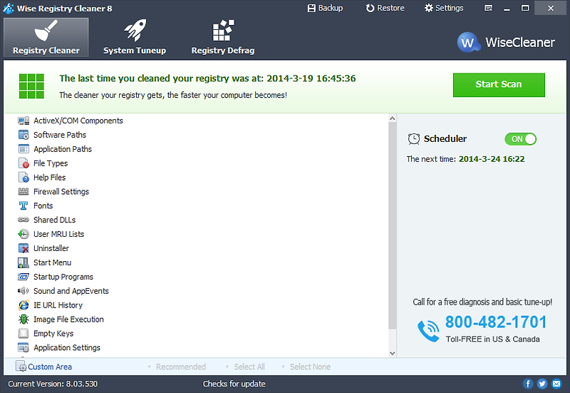 무료 레지스트리 검사/청소 프로그램 Wise Registry Cleaner v10.4.1 :: 뻘짓전문가