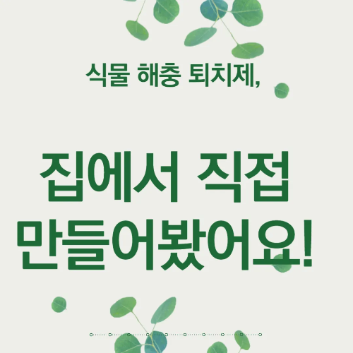 식물 해충 퇴치제, 집에서 직접 만들어봤어요!