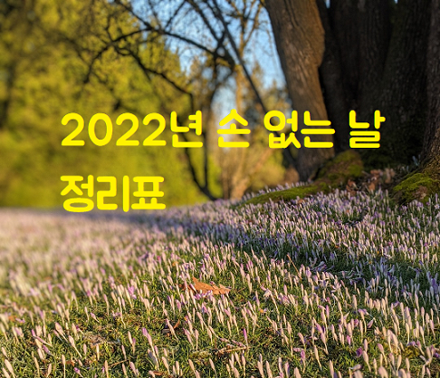 2022년 월별 손 없는 날 정리표 (이사 & 결혼 & 묘이장) - 정보의 공유 사회