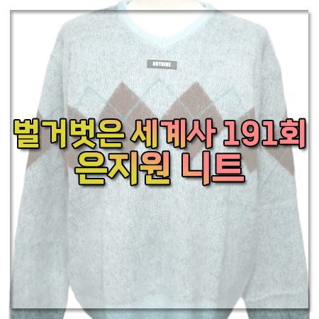 벌거벗은 세계사 191회 은지원 니트 ~ 로이나인 아가일 브이넥 니트 @은지원 패션