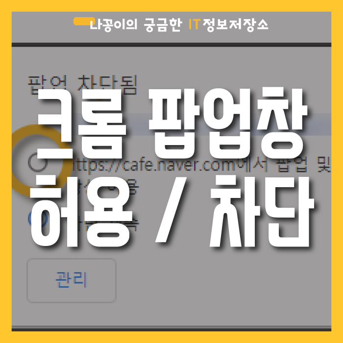 크롬 팝업 허용 및 차단 설정 하는 방법