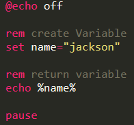 [Windows batch] 윈도우 배치파일 변수명 만들기, 변수명 출력하기, 주석, 일시정지, if문 :: 안산드레아스