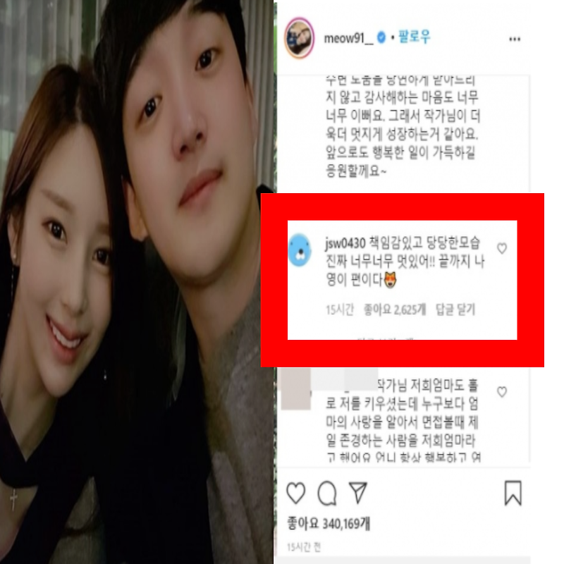 야옹이작가 아이 공개에 남자친구 전선욱이 보인 반응(+이혼이유 전남편 나이 인스타 키)