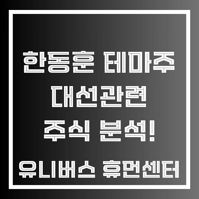 한동훈 테마주 분석! 토비스·오파스넷·부방 투자 전략