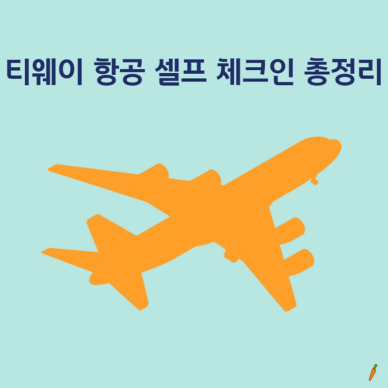 티웨이 항공 국내선 셀프 체크인 총정리