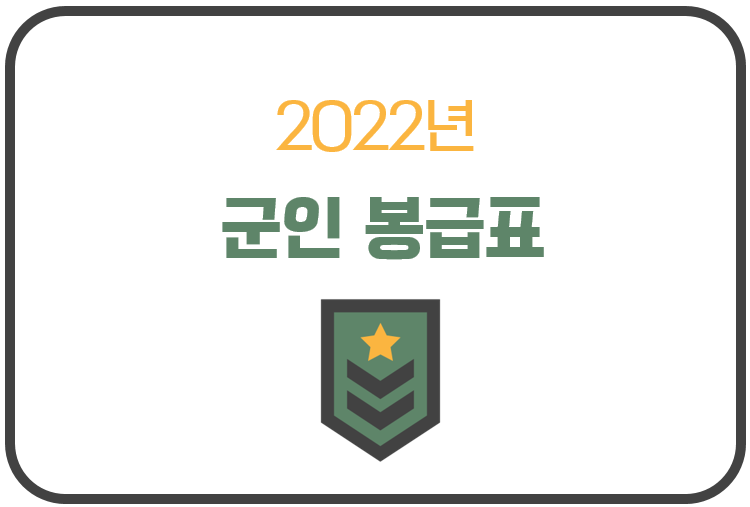 2022년 군인 봉급표 (+ 직업 군인 및 병사 월급)