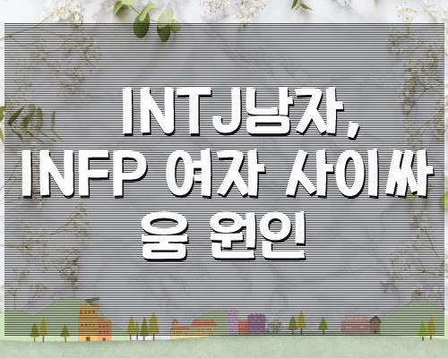 INTJ남자, INFP 여자 사이싸움 원인