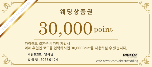 다이렉트 결혼준비 포인트로 스드메 비용 0원 도전!(견적공유)