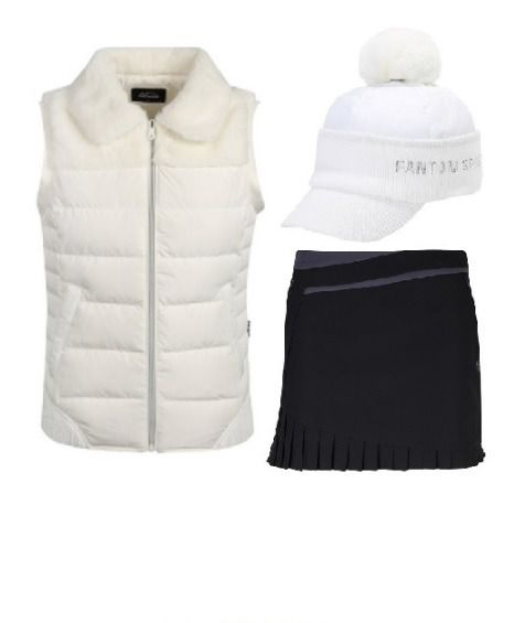 신사와 아가씨 31회_윤진이(이세련) 골프복 패딩조끼 스커트 모자 옷 @팬텀 골프웨어