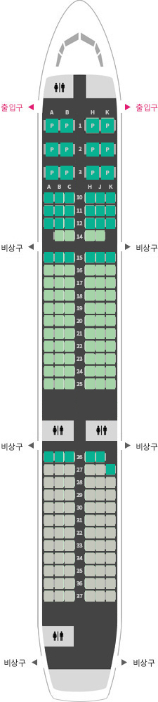 [쫑픽]항공기 좌석배치도 - 에어서울 (Air Seoul / Seat Map)