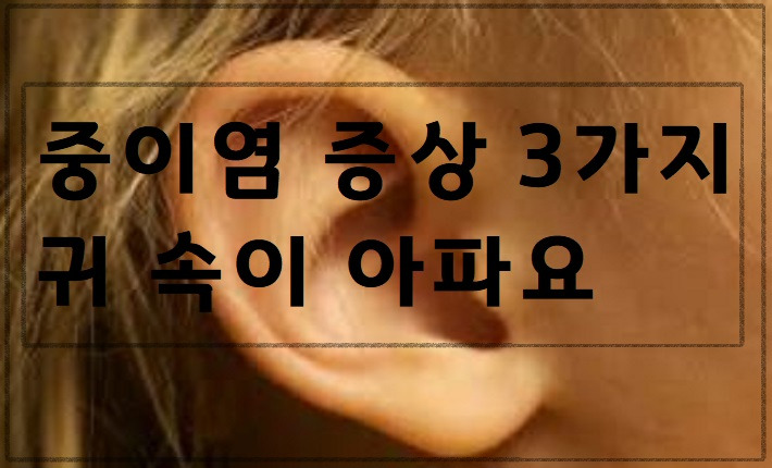 중이염 증상 3가지 귀 속이 아파요