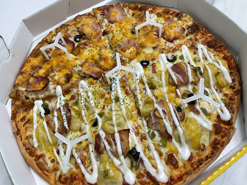 반올림 피자샵 메뉴 추천 :-) 치즈후라이/고구마 반반 피자