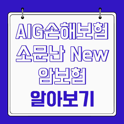 암 진단비, 수술비, 입원비, 생활 자금 보장 가능한 AIG 소문난 New 암보험 추천