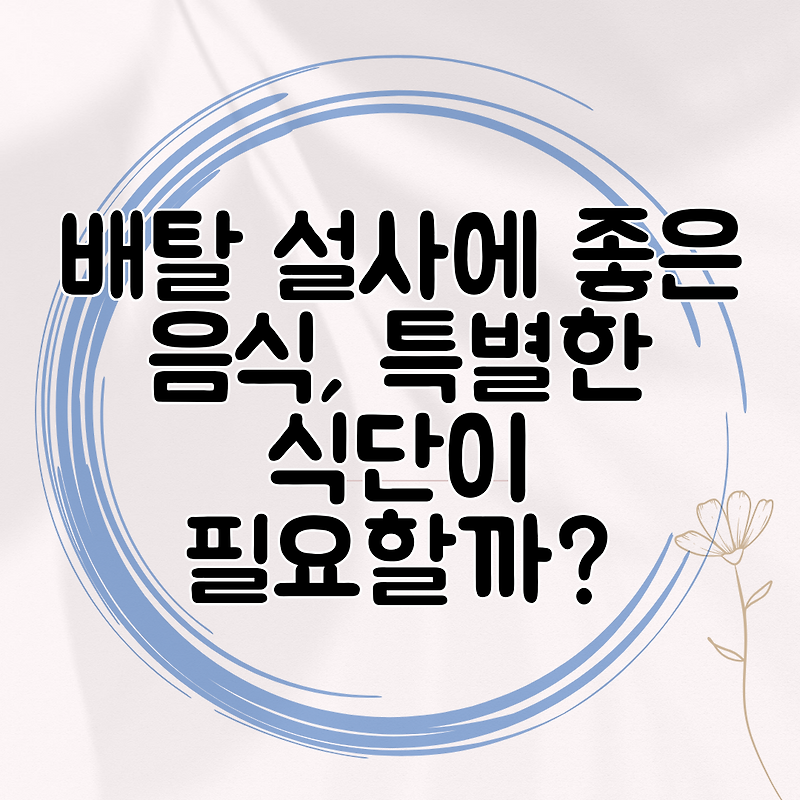 배탈 설사에 좋은 음식, 특별한 식단이 필요할까?