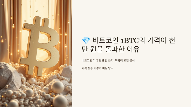 비트코인 1BTC의 가격이 천만 원을 돌파한 이유