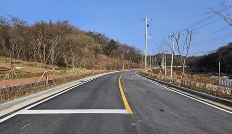 청주시 상당산성 진입로 확장공사 부분 준공