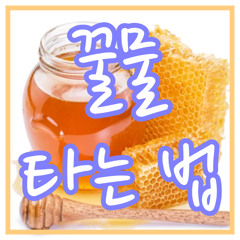 꿀물 타는법 그리고 반드시 알아야 하는 이것