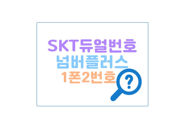 Skt 듀얼번호 투넘버 넘버플러스 하나의 핸드폰에서 2개 번호 사용