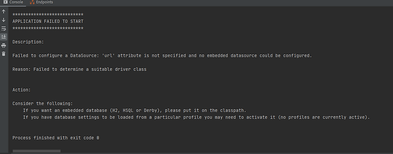 Failed To Configure A DataSource url Attribute Is Not Specified And 