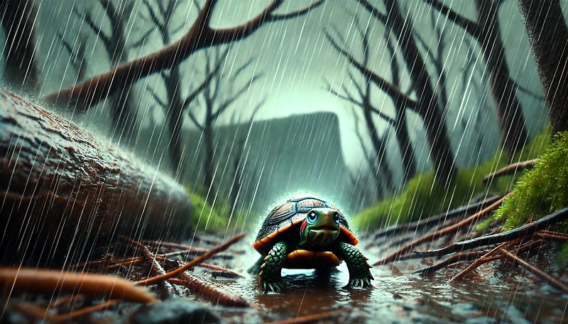 The Turtle Who Endured the Storm: 폭풍을 견딘 거북이