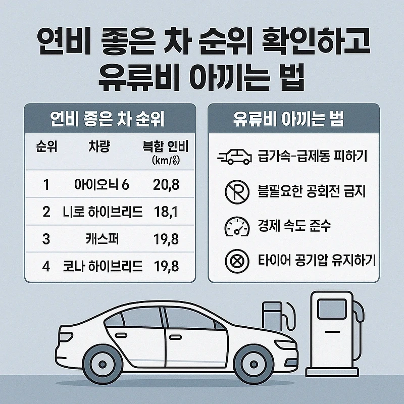 연비 좋은 차 순위 확인하고 유류비 아끼는 법