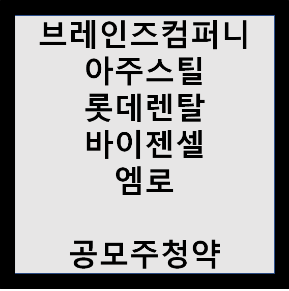 최근 공모주 내용 정리 - 브레인즈컴퍼니, 아주스틸, 롯데렌탈 ...