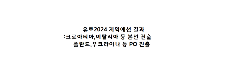 유로2024 지역예선 종료 / 예선결과