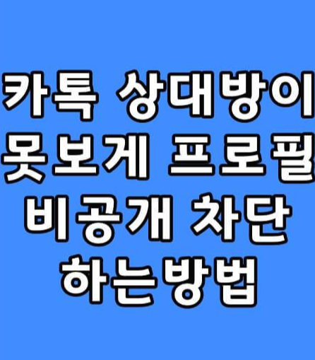 카톡상대방이못보게 프로필비공개 차단하는방법