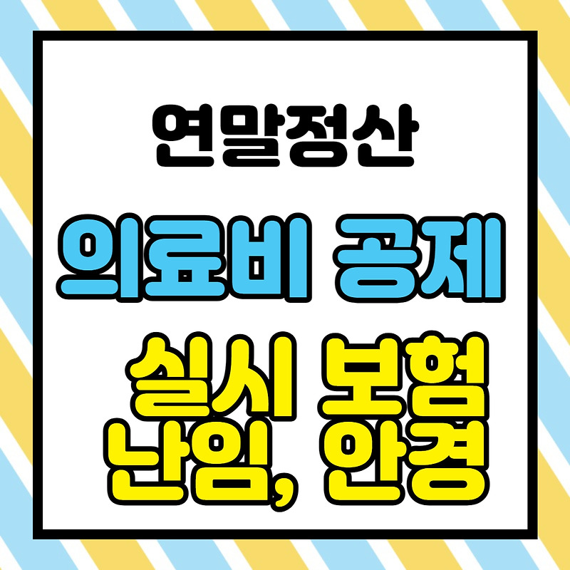 연말정산 의료비 공제-실비보험, 난임시술비, 안경 비용