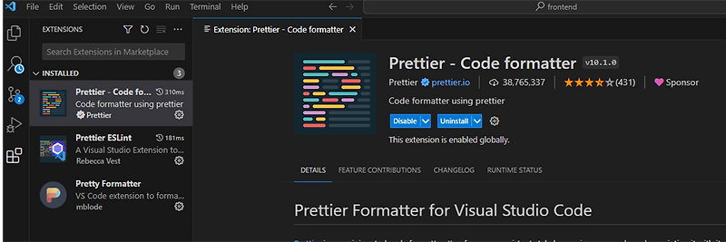[VS CODE] Prettier - Code formatter 설정