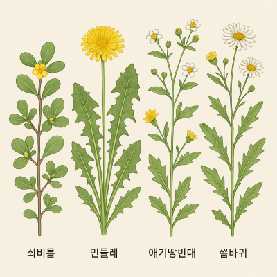 여름철 해열에 좋은 들풀 5선 – 쇠비름부터 민들레까지